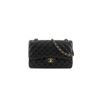 CHANEL CAVIAR QUILTED JUMBO CLASSIC DOUBLE FLAP BAG 1256173 (30*20*10cm)